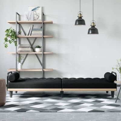 VIDAXL Sales SeasonCanapé convertible 2 places - SHELD - CLIC-CLAC/Sofa-lit - avec accoudoirs noir tissu 205x89x70cm C2860910 Noir - Publicité VIDAXL Sales SeasonCanapé convertible 2 places - SHELD - CLIC-CLAC/Sofa-lit - avec accoudoirs noir tissu 205x89x70cm C2860910 Noir - Publicité