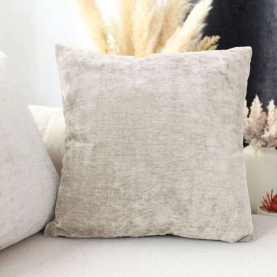 Eden Coussin velours 40 x 40 cm Ecru Velvet Beige - Publicité Eden Coussin velours 40 x 40 cm Ecru Velvet Beige - Publicité