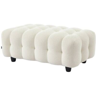 SWEEEK Pouf. module pour canapé. repose-pieds pour canapé dangle 3 places en bouclette texturée crème L 115 x P 70 x H 48cm - Leon Beige - Publicité SWEEEK Pouf. module pour canapé. repose-pieds pour canapé dangle 3 places en bouclette texturée crème L 115 x P 70 x H 48cm - Leon Beige - Publicité