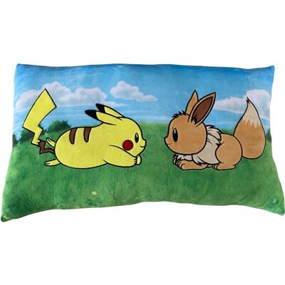 Coussin premium - POKEMON - Pikachu & Eevee - Microfibre - 60 cm Vert - Publicité Coussin premium - POKEMON - Pikachu & Eevee - Microfibre - 60 cm Vert - Publicité