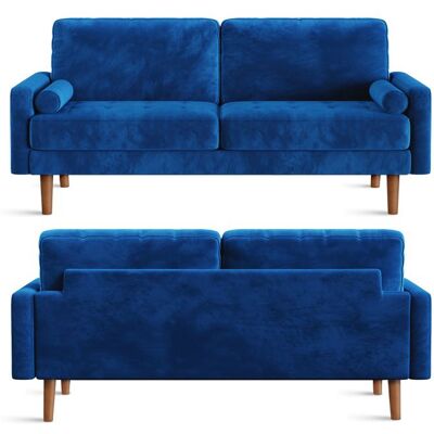 VESGANTTI Canapé 3 Places en Velours BleuCanapé Scandinave avec 2 coussins pour salon chambreFauteuil Moderne 176×78×85 cm Bleu - Publicité VESGANTTI Canapé 3 Places en Velours BleuCanapé Scandinave avec 2 coussins pour salon chambreFauteuil Moderne 176×78×85 cm Bleu - Publicité