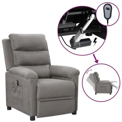 VIDAXL Promo 2026 Fauteuil inclinable Charge 150kg74x92x1015 cm - Fauteuil Releveur Relax électrique Gris clair Tissu 8217 Gris - Publicité VIDAXL Promo 2026 Fauteuil inclinable Charge 150kg74x92x1015 cm - Fauteuil Releveur Relax électrique Gris clair Tissu 8217 Gris - Publicité
