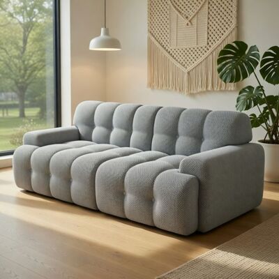 Canapé angle L modulaire chenille chaise longue pouf beige 3 places salon petit -Pugsdrly Gris - Publicité Canapé angle L modulaire chenille chaise longue pouf beige 3 places salon petit -Pugsdrly Gris - Publicité