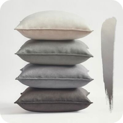 Housse de Coussin Canape 40x40 en Velours TOPFINEL - pour Chambre Salon Jardin Lit Style Boheme Gris Beige Dégradé Lot de 4 Gris - Publicité Housse de Coussin Canape 40x40 en Velours TOPFINEL - pour Chambre Salon Jardin Lit Style Boheme Gris Beige Dégradé Lot de 4 Gris - Publicité