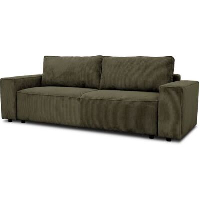 CASAPY Canapé convertible 3 places - JOSH - Tissu Lincoln Kaki - Coffre de rangement - 239 x 86 x 85 cm Vert - Publicité CASAPY Canapé convertible 3 places - JOSH - Tissu Lincoln Kaki - Coffre de rangement - 239 x 86 x 85 cm Vert - Publicité