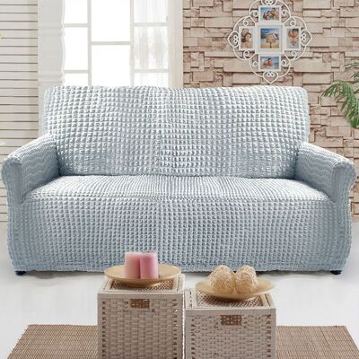 Facilitys - Funda de sofá y funda de sillón extensible - gris - 3 places - Sofa cover - Publicité Facilitys - Funda de sofá y funda de sillón extensible - gris - 3 places - Sofa cover - Publicité