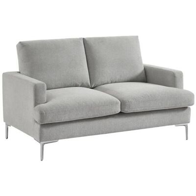 SWEEEK Canapé 2 places en tissu gris clair L 143 x P 90 x H 89cm - Hans Gris - Publicité SWEEEK Canapé 2 places en tissu gris clair L 143 x P 90 x H 89cm - Hans Gris - Publicité