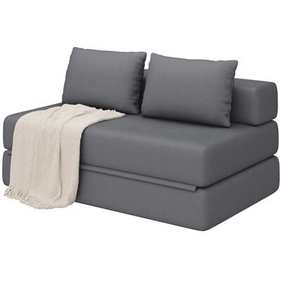 Canapé Convertible 2 Places - EUGAD Canapé Lit en Velours Côtelé - Design Pliable - 2 Coussins - Gris Foncé Gris - Publicité Canapé Convertible 2 Places - EUGAD Canapé Lit en Velours Côtelé - Design Pliable - 2 Coussins - Gris Foncé Gris - Publicité