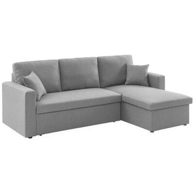 Canapé Smile - Canapé d'angle Compact Convertible 3 Places en Tissu, Gris Clair - Publicité Canapé Smile - Canapé d'angle Compact Convertible 3 Places en Tissu, Gris Clair - Publicité