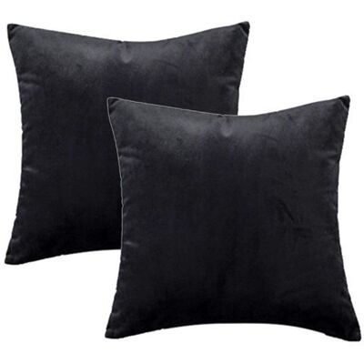 CUNEARY Housse coussin velours - 2 pièces Noir 45×45cm décorative salon/chambre/canapé - Couleur noir Étiquette Noir - Publicité CUNEARY Housse coussin velours - 2 pièces Noir 45×45cm décorative salon/chambre/canapé - Couleur noir Étiquette Noir - Publicité