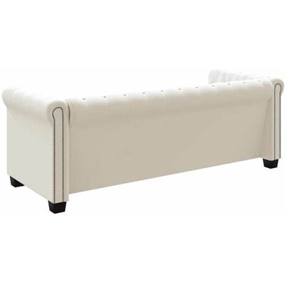 VIDAXL En soldes - Canapé Chesterfield à 3 places MODERNE Pour 3 personnes - Sofa Chambre/Appartement - cuir synthétique blanc &3_8403937 Blanc - Publicité VIDAXL En soldes - Canapé Chesterfield à 3 places MODERNE Pour 3 personnes - Sofa Chambre/Appartement - cuir synthétique blanc &3_8403937 Blanc - Publicité