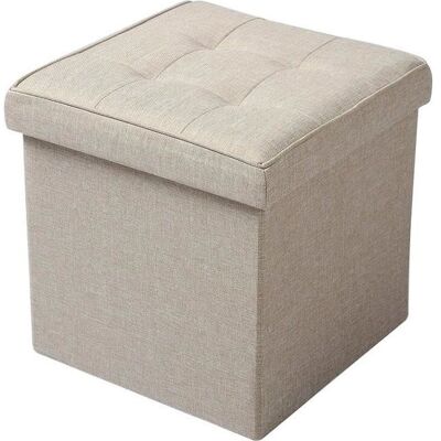 WOLTU Tabouret Pouf Coffre Boîte de rangementSiège rembourré en lin siège pliable37.5x37.5x38cm Beige Beige - Publicité WOLTU Tabouret Pouf Coffre Boîte de rangementSiège rembourré en lin siège pliable37.5x37.5x38cm Beige Beige - Publicité