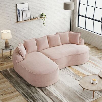 VEPSSDER Canapé dangle modulaire en forme L gauche avec coussinsCanapé 3 places méridienne sans cadre avec assise profondeChenille Rose Rose - Publicité VEPSSDER Canapé dangle modulaire en forme L gauche avec coussinsCanapé 3 places méridienne sans cadre avec assise profondeChenille Rose Rose - Publicité