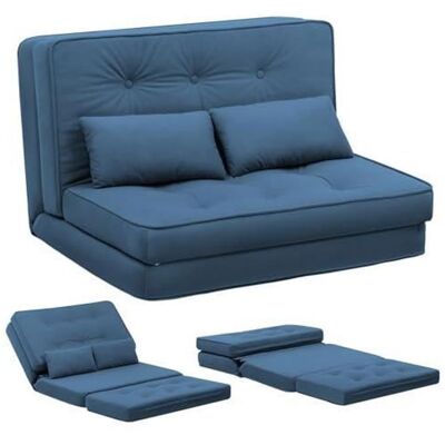 COMHOMA Canapé Convertible 2 Places Chauffeuse avec Coussins Confortable canapé lit PliantBleu Bleu - Publicité COMHOMA Canapé Convertible 2 Places Chauffeuse avec Coussins Confortable canapé lit PliantBleu Bleu - Publicité