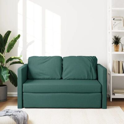 VIDAXL Lit banquette 2 places - convertible - Canapé-lit 2 en 1 vert foncé 112x174x55 cm tissu CAL252570 Vert - Publicité VIDAXL Lit banquette 2 places - convertible - Canapé-lit 2 en 1 vert foncé 112x174x55 cm tissu CAL252570 Vert - Publicité