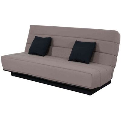 Banquette clic-clac unie avec housse taupe + 2 coussins - CC10003 - Taupe - Fabriqué en France - Dunlopillo Marron - Publicité Banquette clic-clac unie avec housse taupe + 2 coussins - CC10003 - Taupe - Fabriqué en France - Dunlopillo Marron - Publicité