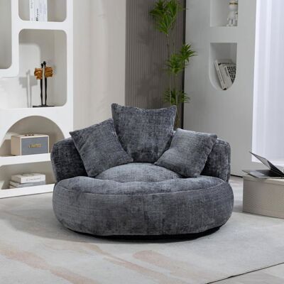 Lemonbest Pouf poire avec trois coussins pour Convient pour la chambre et le salon Lazy Canapé 108*108*52cm chenille Gris Gris - Publicité Lemonbest Pouf poire avec trois coussins pour Convient pour la chambre et le salon Lazy Canapé 108*108*52cm chenille Gris Gris - Publicité