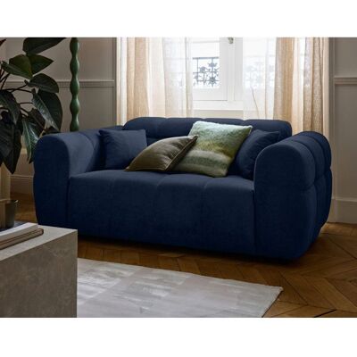 BEST MOBILIER Ray - canapé droit 2 places en tissu texturé - Bleu Bleu - Publicité BEST MOBILIER Ray - canapé droit 2 places en tissu texturé - Bleu Bleu - Publicité