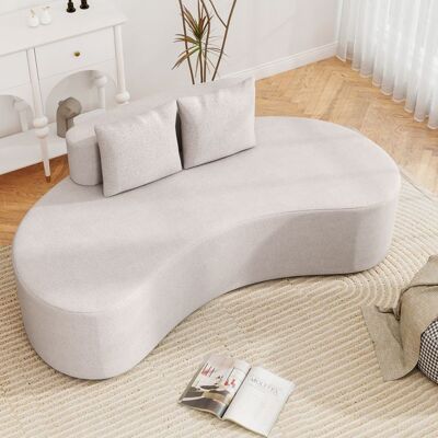 Canapé COSTWAY 2 Place en Forme dArc Irrégulière Style Moderne Wabi-Sabi 199 x 97 x 68 cm pour SalonClub Gris Gris - Publicité Canapé COSTWAY 2 Place en Forme dArc Irrégulière Style Moderne Wabi-Sabi 199 x 97 x 68 cm pour SalonClub Gris Gris - Publicité