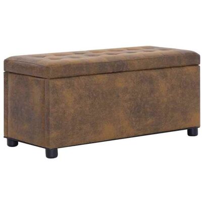 vidaXL Pouf de rangement 875 cm Marron Similicuir daim Marron - Publicité vidaXL Pouf de rangement 875 cm Marron Similicuir daim Marron - Publicité