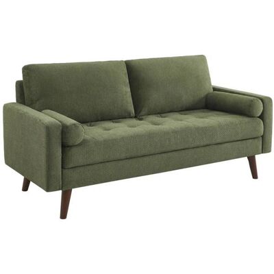 SWEEEK Canapé tissu chenille capitonné 3 places kaki - Ivar Vert - Publicité SWEEEK Canapé tissu chenille capitonné 3 places kaki - Ivar Vert - Publicité