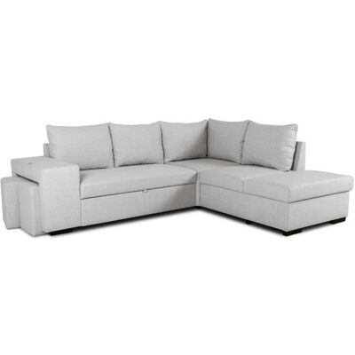 CASAPY Canapé dangle convertible réversible 4 places MITCHELL - Tissu Gris - L 247 x P 91 x H 205 cm - Coffre de rangement Gris - Publicité CASAPY Canapé dangle convertible réversible 4 places MITCHELL - Tissu Gris - L 247 x P 91 x H 205 cm - Coffre de rangement Gris - Publicité