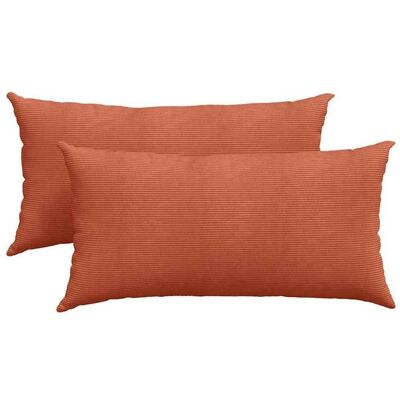 Coussins de canapé en velours côtelé - vidaXL - 80x40 cm - Rouge orange - Housses amovibles - Rembourrage polyester Rouge - Publicité Coussins de canapé en velours côtelé - vidaXL - 80x40 cm - Rouge orange - Housses amovibles - Rembourrage polyester Rouge - Publicité