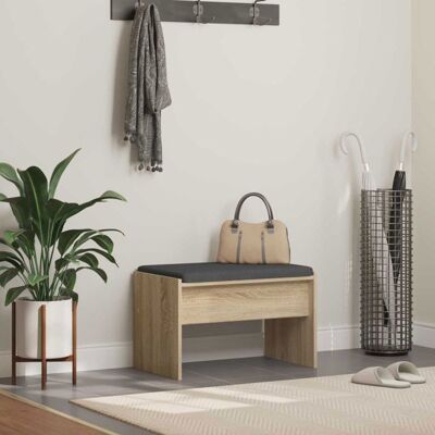VIDAXL Banc dentrée 1 place Chêne Sonoma avec coussin 63 x 38 x 40 cm Marron - Publicité VIDAXL Banc dentrée 1 place Chêne Sonoma avec coussin 63 x 38 x 40 cm Marron - Publicité