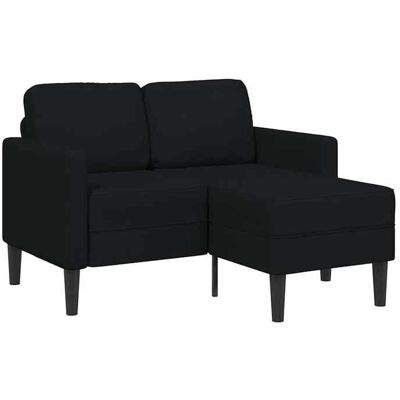 vidaXL Canapé 2 places avec méridienne en L noir 125 cm tissu 4107063 Noir - Publicité vidaXL Canapé 2 places avec méridienne en L noir 125 cm tissu 4107063 Noir - Publicité