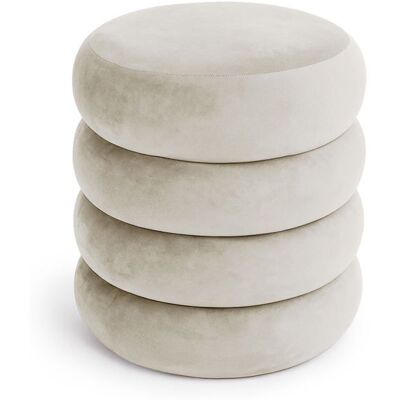 AKORD Tabouret en velours avec rangement 42 cm SNUGGO Crème Beige - Publicité AKORD Tabouret en velours avec rangement 42 cm SNUGGO Crème Beige - Publicité