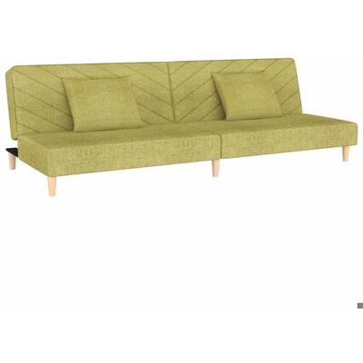 VIDAXL HSF®Lit banquette 2 places - Canapé/Lit de Repos à 2 places avec deux oreillers Vert Tissu @EU545765 Vert - Publicité VIDAXL HSF®Lit banquette 2 places - Canapé/Lit de Repos à 2 places avec deux oreillers Vert Tissu @EU545765 Vert - Publicité