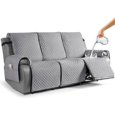 DOK Housse canapé inclinable 3 places Imperméable Poche Lavable Gris clair Gris - Publicité DOK Housse canapé inclinable 3 places Imperméable Poche Lavable Gris clair Gris - Publicité
