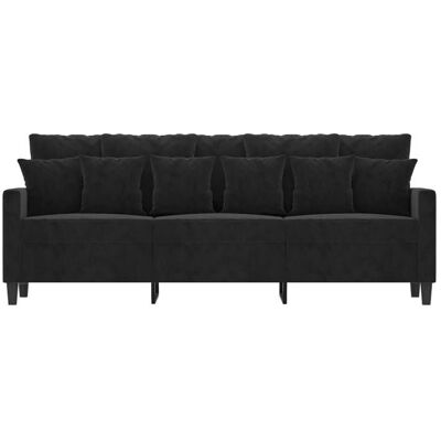 VIDAXL Canapé à 3 places - MANGO - Noir - 180 cm - Velours 556359318 Noir - Publicité VIDAXL Canapé à 3 places - MANGO - Noir - 180 cm - Velours 556359318 Noir - Publicité