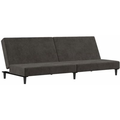 VIDAXL (23211) Canapé-lit - 2 places - Causeuse - gris foncé velours Gris - Publicité VIDAXL (23211) Canapé-lit - 2 places - Causeuse - gris foncé velours Gris - Publicité