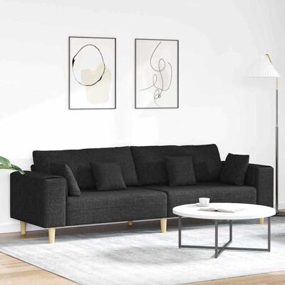 vidaXL Canapé avec coussin Noir 250 x 77 x 76 cm tissu 3335145 Noir - Publicité vidaXL Canapé avec coussin Noir 250 x 77 x 76 cm tissu 3335145 Noir - Publicité