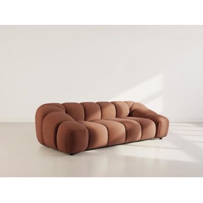 BEST MOBILIER Ava - canapé 3 places en velours texturé - Terracotta Orange - Publicité BEST MOBILIER Ava - canapé 3 places en velours texturé - Terracotta Orange - Publicité
