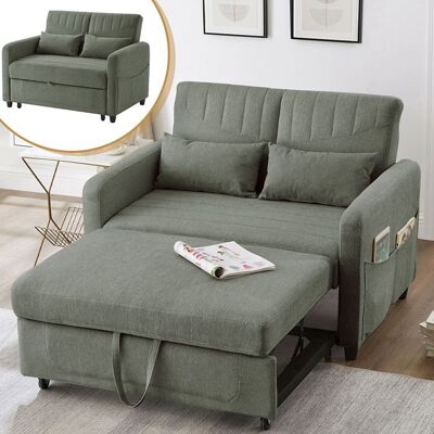 HUIVEYA Canapé Convertible 2 Places Dossier réglable Design scandinave Canapé lit avec Fonction Couchage Tissu Coton-Lin Vert armée - Publicité HUIVEYA Canapé Convertible 2 Places Dossier réglable Design scandinave Canapé lit avec Fonction Couchage Tissu Coton-Lin Vert armée - Publicité