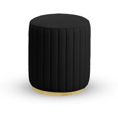 MEUBLER DESIGN Pouf Rond Métal Doré Vita - Pu Noir Noir - Publicité MEUBLER DESIGN Pouf Rond Métal Doré Vita - Pu Noir Noir - Publicité