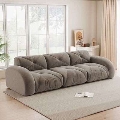OEM Canapé trois places sans cadre - Tissu chenille - Marron - 281x95x76 cm - Confort doux - Mousse haute densité Marron - Publicité OEM Canapé trois places sans cadre - Tissu chenille - Marron - 281x95x76 cm - Confort doux - Mousse haute densité Marron - Publicité