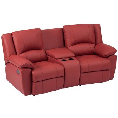 VENTE-UNIQUE Canapé 2 places relax en cuir de vachette rouge AROMA Rouge - Publicité VENTE-UNIQUE Canapé 2 places relax en cuir de vachette rouge AROMA Rouge - Publicité