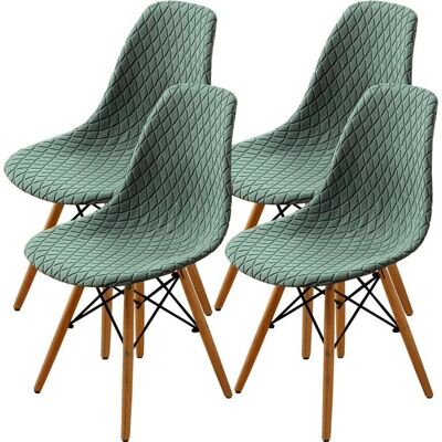 HOUSE OF HARLOW 1960 4Pcs Housse de Chaise Scandinaves Extensible Housse de Chaise de Salle à Manger Jacquard de Diamant - Vert Clair Vert - Publicité HOUSE OF HARLOW 1960 4Pcs Housse de Chaise Scandinaves Extensible Housse de Chaise de Salle à Manger Jacquard de Diamant - Vert Clair Vert - Publicité
