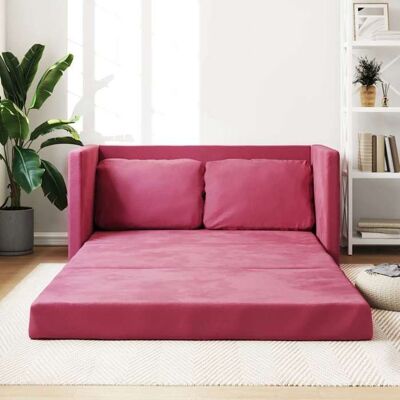 VIDAXL BEWI®Canapé-lit/Sofa Bed - 2 PERSONNES - clic-clac 2 en 1 rouge bordeaux 122x204x55 cm velours &FR55518 Rouge - Publicité VIDAXL BEWI®Canapé-lit/Sofa Bed - 2 PERSONNES - clic-clac 2 en 1 rouge bordeaux 122x204x55 cm velours &FR55518 Rouge - Publicité