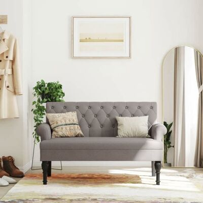 vidaXL Banc avec Dossier Canapé avec Accoudoir Banquette avec Pieds en Bois Siège de Salon Salle de Séjour Moderne 372125 Gris - Publicité vidaXL Banc avec Dossier Canapé avec Accoudoir Banquette avec Pieds en Bois Siège de Salon Salle de Séjour Moderne 372125 Gris - Publicité