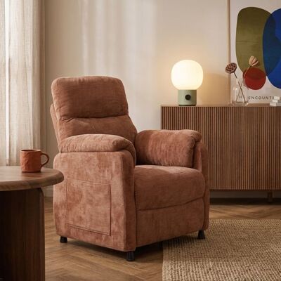 BAÏTA Fauteuil relax électrique PROCYON 1 place tissu terracotta Orange - Publicité BAÏTA Fauteuil relax électrique PROCYON 1 place tissu terracotta Orange - Publicité