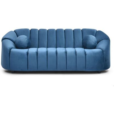 MENZZO Canapé 3 places design Sidonie Velours Bleu Bleu - Publicité MENZZO Canapé 3 places design Sidonie Velours Bleu Bleu - Publicité
