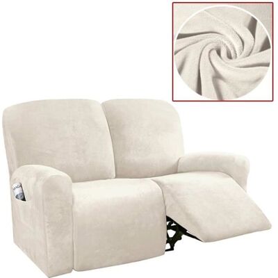 WOVTE Housse de canapéHousses de causeuse inclinable 6 pièces Housses de canapé inclinable en velours extensible-beige Beige - Publicité WOVTE Housse de canapéHousses de causeuse inclinable 6 pièces Housses de canapé inclinable en velours extensible-beige Beige - Publicité