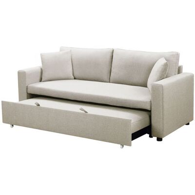 MENZZO Canapé 3 places Convertible Saphir Tissu Beige -L190 x P83 x H90 cmSurface de couchage : 120 x 162 cm Beige - Publicité MENZZO Canapé 3 places Convertible Saphir Tissu Beige -L190 x P83 x H90 cmSurface de couchage : 120 x 162 cm Beige - Publicité