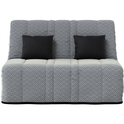 RELAXIMA Banquette convertible GAIA BZ couchage 160x200 avec 2 coussins OFFERTS Geometrik Gris Gris - Publicité RELAXIMA Banquette convertible GAIA BZ couchage 160x200 avec 2 coussins OFFERTS Geometrik Gris Gris - Publicité