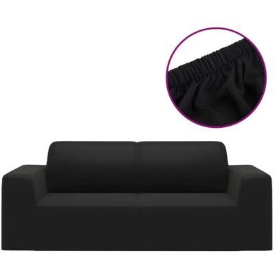 VIDAXL (Haute qualité)Noir Housse extensible de canapé 2 places Noir Jersey de polyesterPoids 1.15 Kg_894620 Noir - Publicité VIDAXL (Haute qualité)Noir Housse extensible de canapé 2 places Noir Jersey de polyesterPoids 1.15 Kg_894620 Noir - Publicité