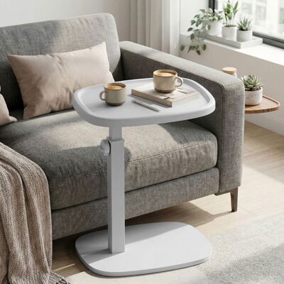 VASAGLE Bout de canapé Réglable en Hauteur en Forme de C pour Salon ou Chambre 30 x 40 x 69 cm Blanc Blanc - Publicité VASAGLE Bout de canapé Réglable en Hauteur en Forme de C pour Salon ou Chambre 30 x 40 x 69 cm Blanc Blanc - Publicité
